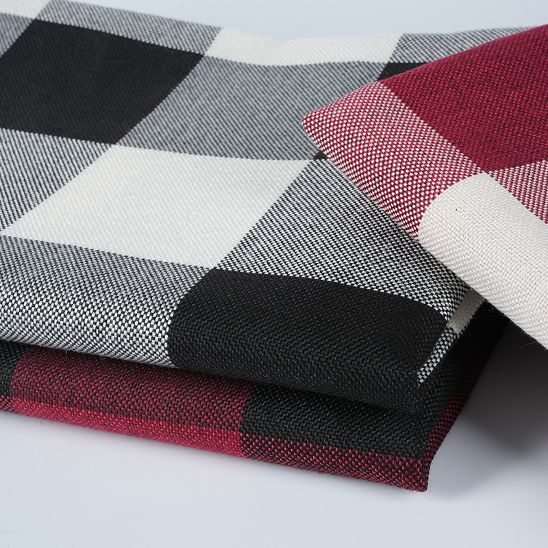 10*10 Kain Linen Poliester Kotak-kotak